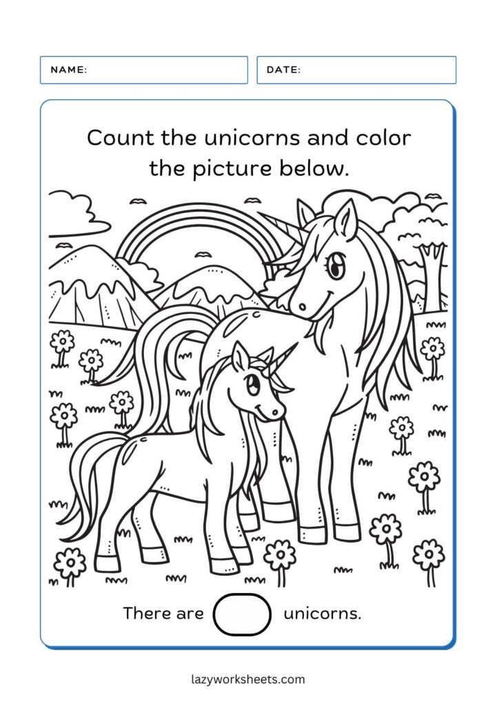 Color the Unicorn Worksheet with Numbers