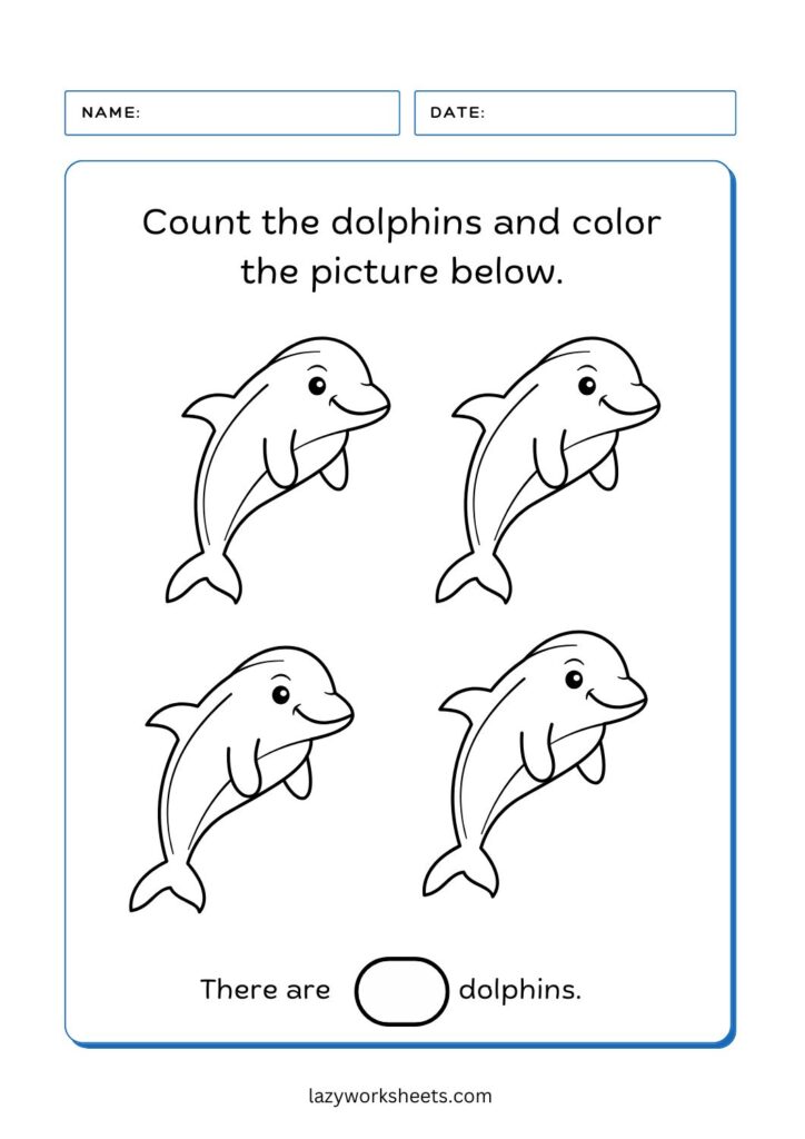 color the dolphin worksheet with numbers