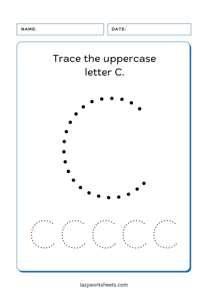 Trace the Letter C worksheet 1