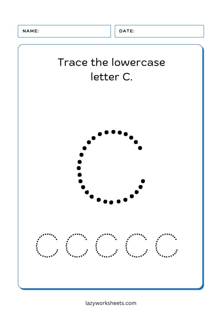 Trace the Letter C worksheet 2