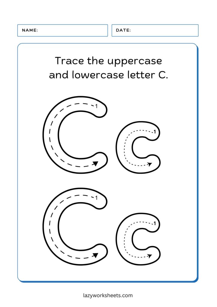 Trace the Letter C worksheet 3