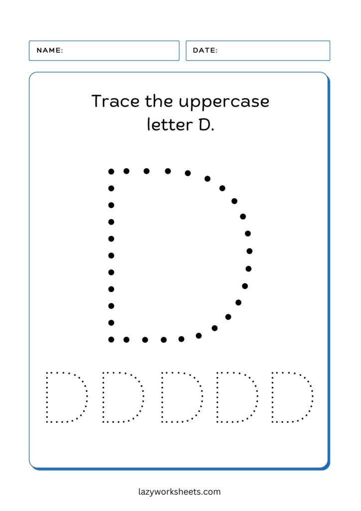 Trace the Letter D Worksheet 1