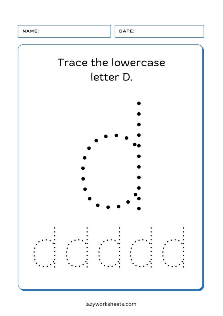 Trace the Letter D Worksheet 2