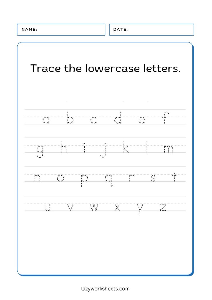 Trace the Lowercase Letters