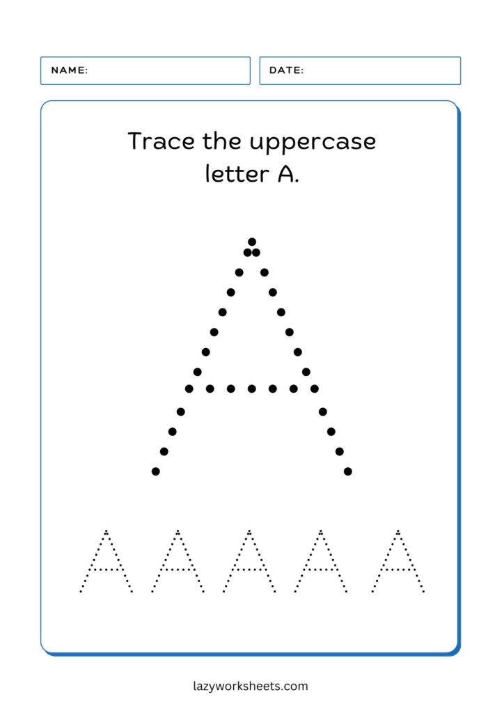 Tracing the Lette A Worksheet 1