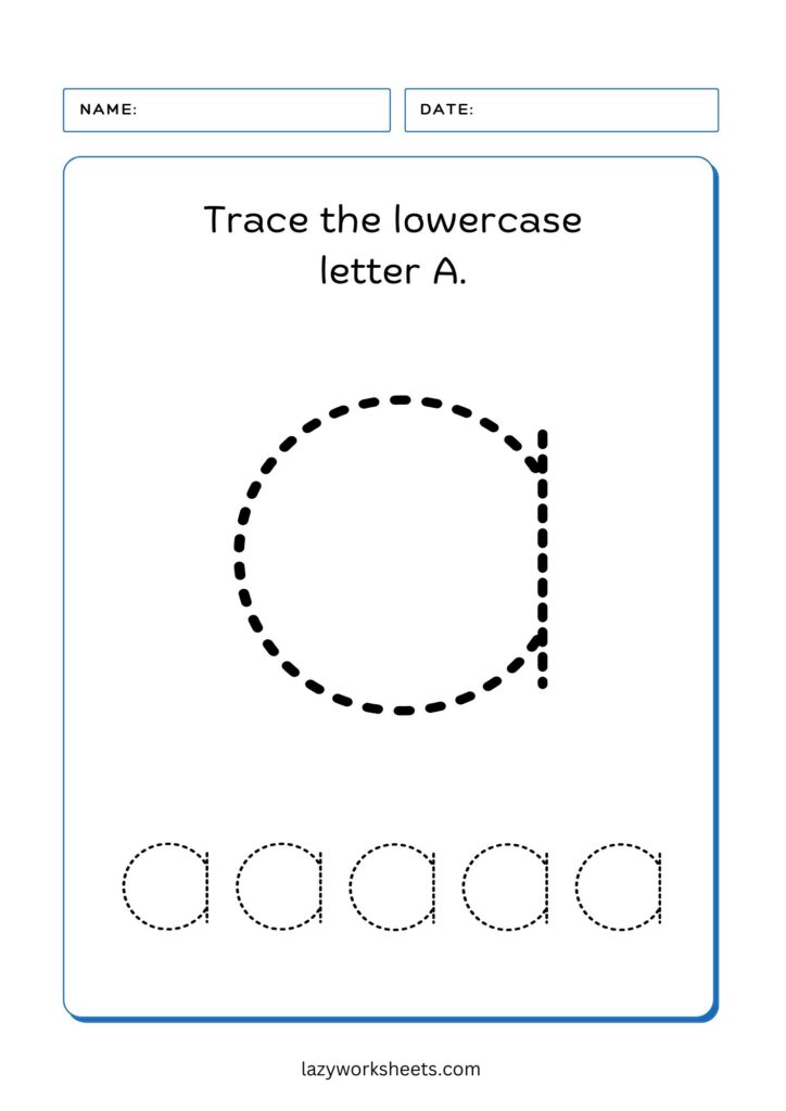 Tracing the Lette A Worksheet 2