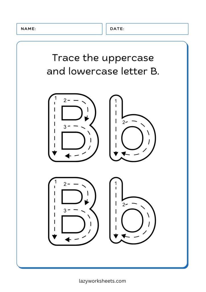 Tracing the Letter B Worksheet 3