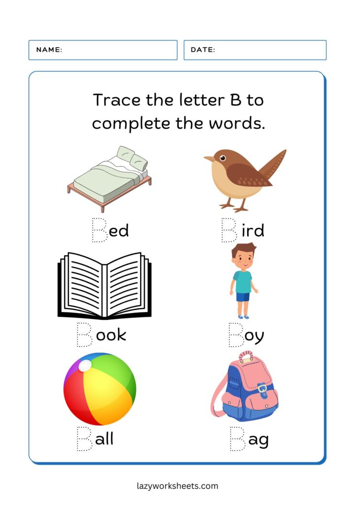 Tracing the Letter B Worksheet 4