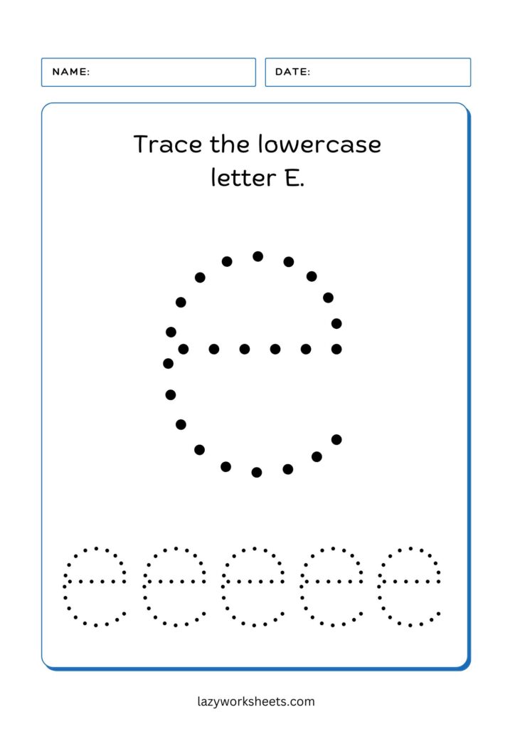 letter e worksheet 2