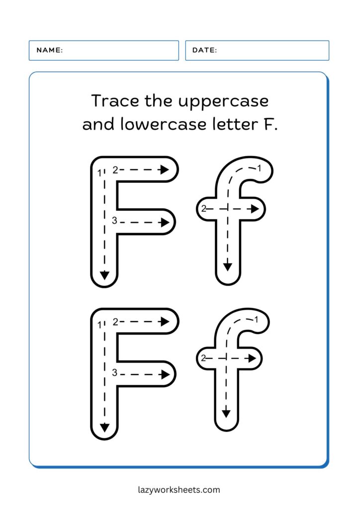 letter f worksheet 3