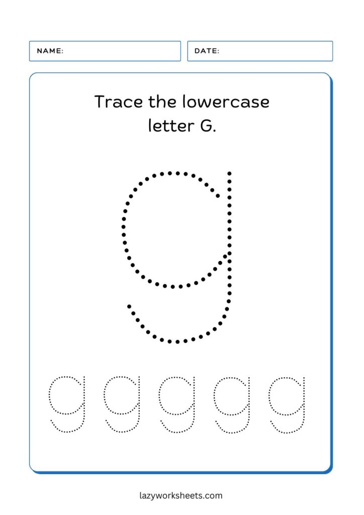 trace the letter g worksheet 2