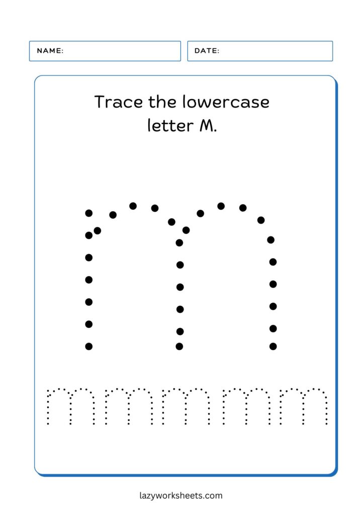 trace the letter M worksheet 2