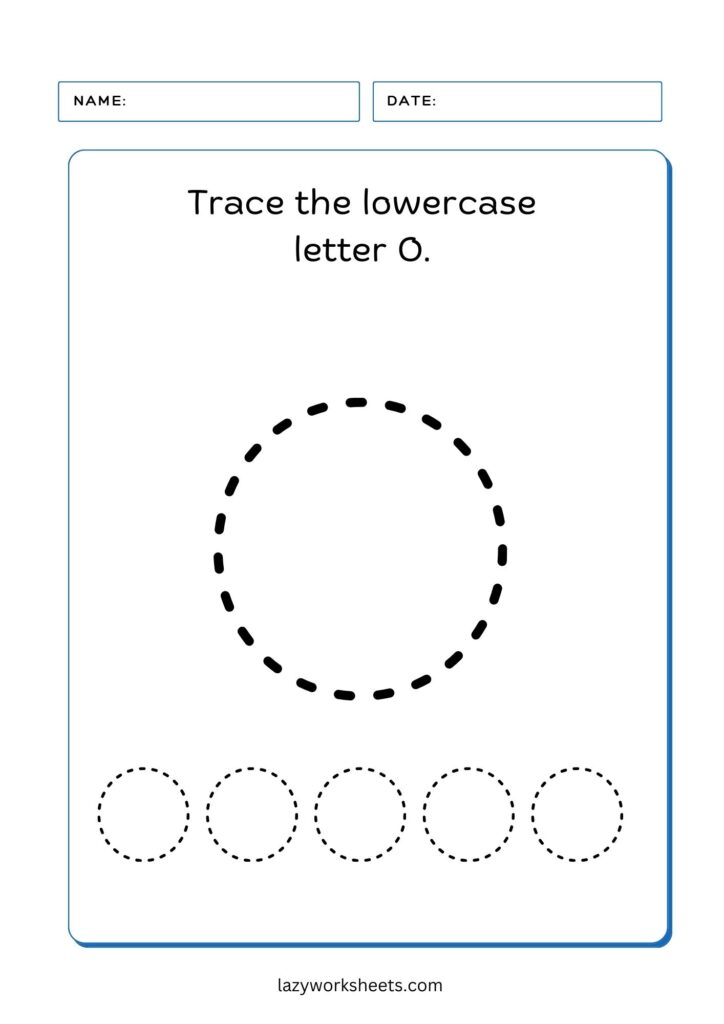 trace the letter O worksheet 2