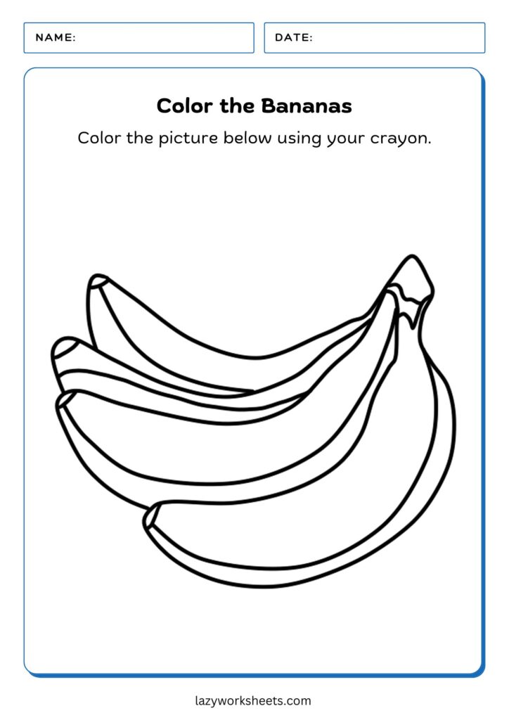 Color the Bananas Worksheet - Lazy Worksheets
