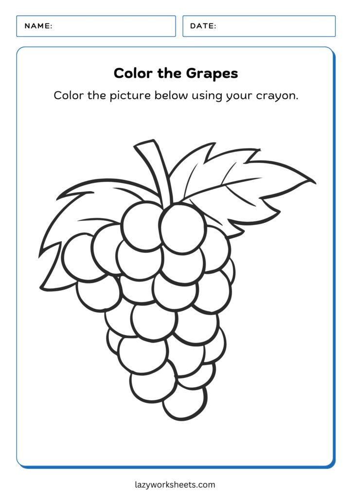 Color the Grapes Worksheet - Lazy Worksheets