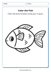 Color the Fish Worksheet - Lazy Worksheets