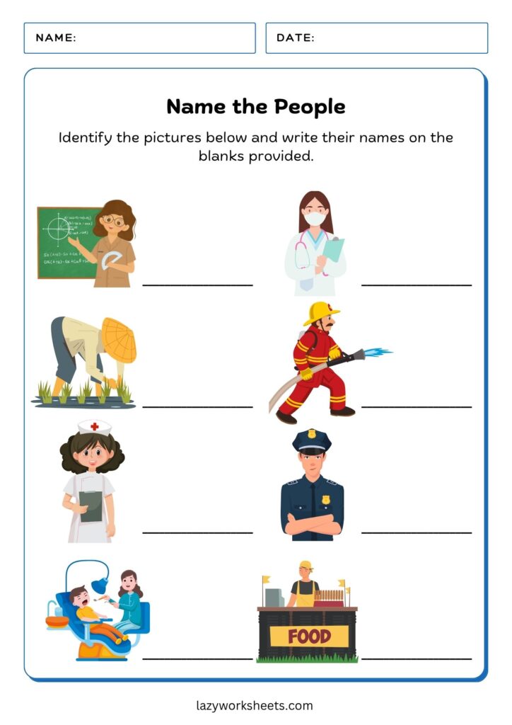 Name the People Worksheet - Lazy Worksheets