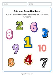 Odd and Even Numbers | Free PDF Sheets | Lazy Worksheets