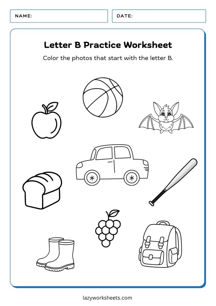 Letter B Practice Worksheet - Lazy Worksheets (2)