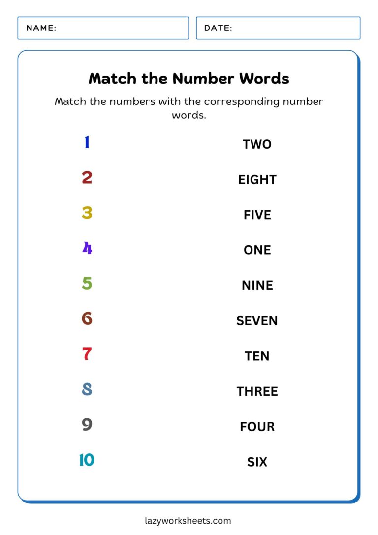 Counting Numbers 1 to 10 | Free PDF Sheets | Lazy Worksheets