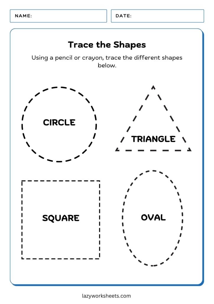 Trace the Shapes Worksheet - Lazy Worksheets